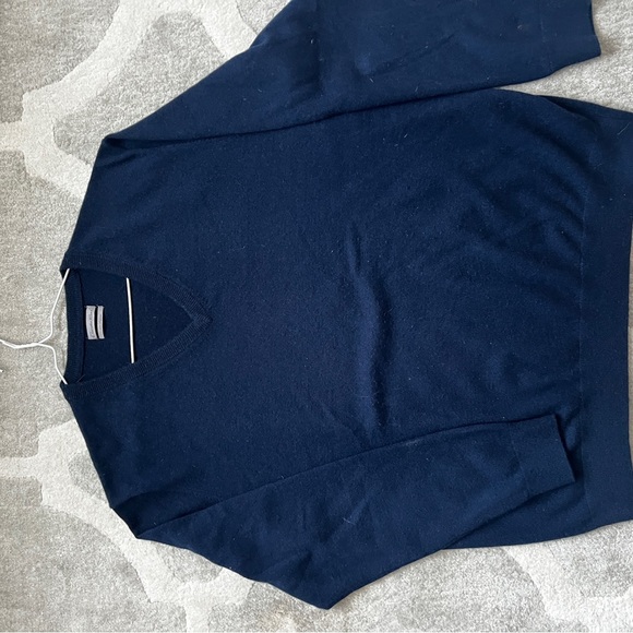 100% Cashmere Men's sweater Navy blue vintage Pure cashmere sweater Size XL - Picture 5 of 6